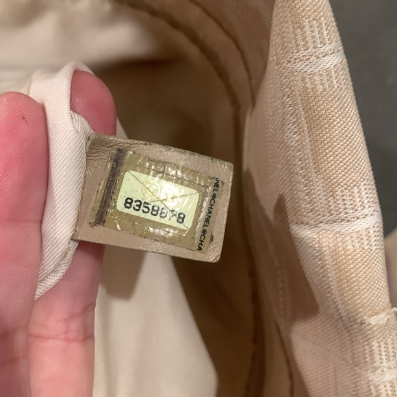 Authentic Chanel beige travel line canvas and leather tote. Date code is 8358878 - Picture 3 of 16